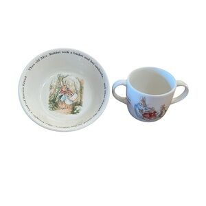 Vintage Wedgwood Beatrix Potter Peter Rabbit Teacup & Bowl Child Set